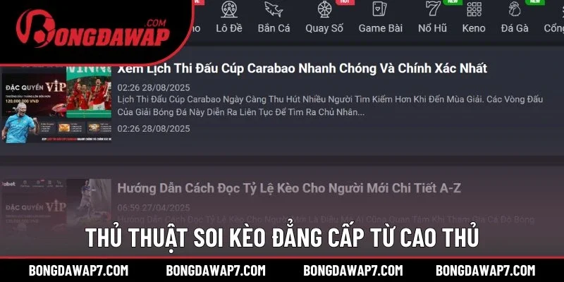 Thủ thuật soi kèo đẳng cấp từ cao thủ